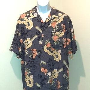 TOMMY BAHAMA MEN'S SILK BUTTON DOWN SHIRT